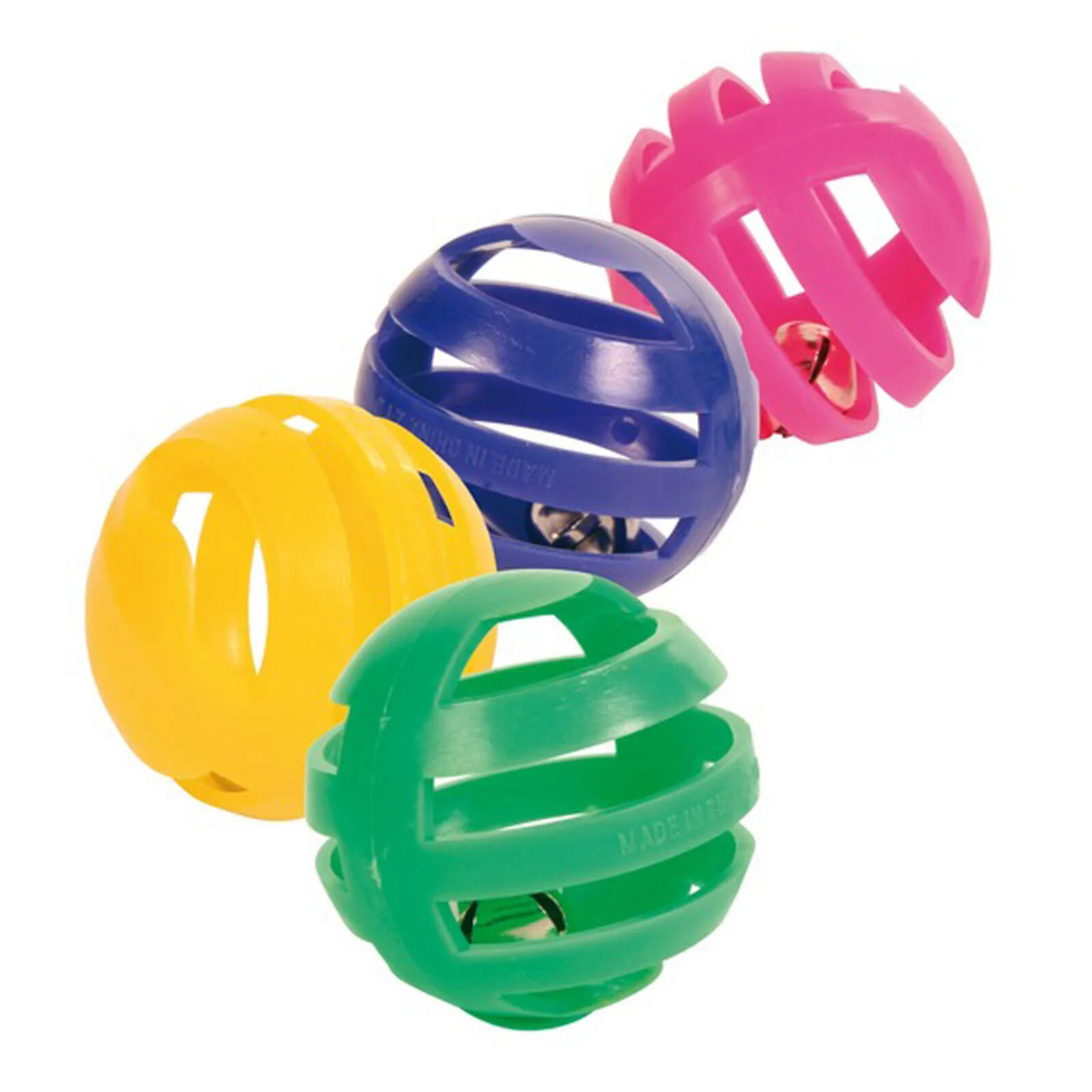 Trixie Set Of 4 Rattling Plastic Balls All Ages 1