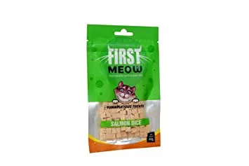 First Meow Yummylicious Treats – Salmon Dice All Ages 40g