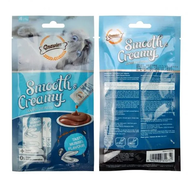 Gnawlers Smooth  and  Creamy Lickable Cat Treats – Mussel Flavour –   4x15g   All Ages 60g