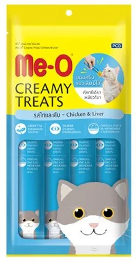 Meo Creamy Treats – Chicken  and  Liver Flavor pck of 12 All Ages Pack of 12
