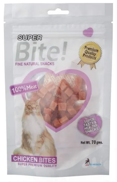 Super Bite – Chicken Bites 100% Meat   Cat   All Ages 70g