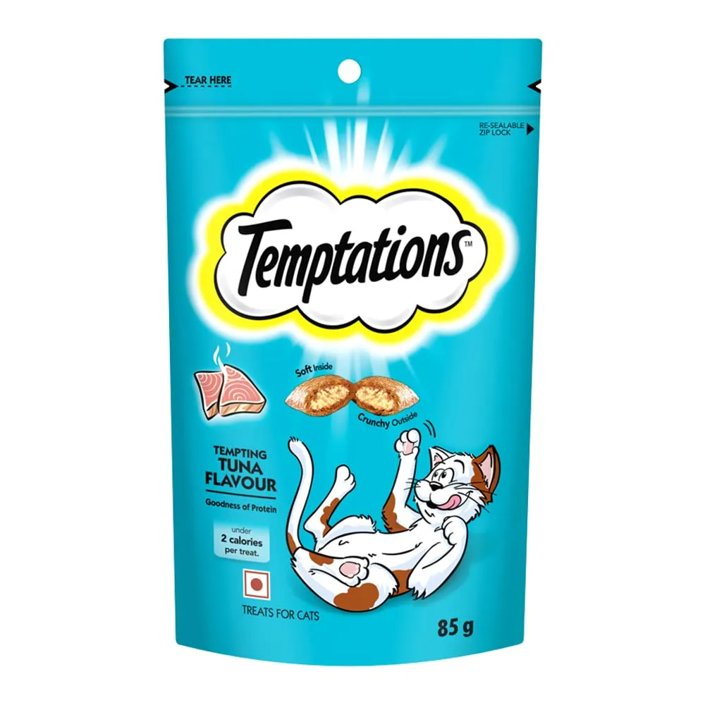 Temptations Tempting Tuna Flavour Cat Treats All Ages 85g