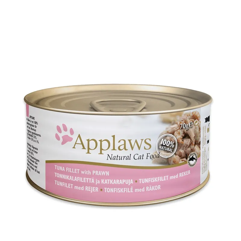 Applaws Tuna Fillet With Prawn Cat Tin Adult Cat 70g