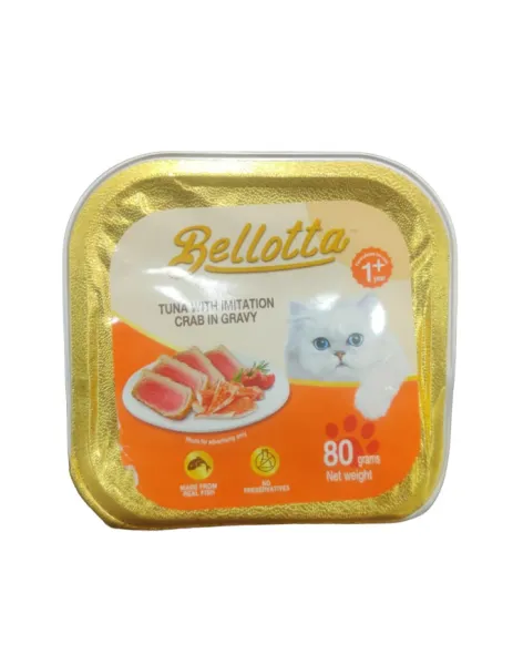 Bellotta – Tuna Topping Imitation Crab Meat – Cup Adult Cat 80g