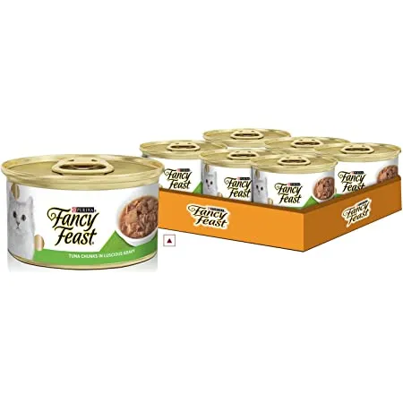 Fancy Feast Tuna Chunks In Luscious Gravy Tin Pack Of 5  with  1 Free Tin – 5 10 G Adult Cat 510g
