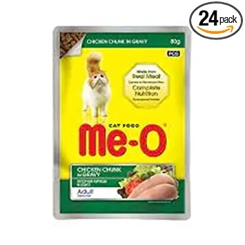 MeO Chicken Chunk In Gravy Adult   Pouch   Adult Cat 80g