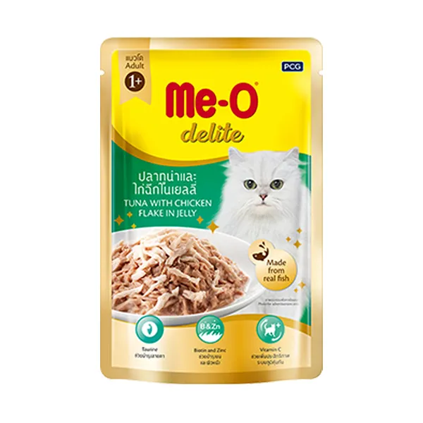 MeO Delite Tuna with Chicken Flake Jelly in Pouch Adult Cat 70g