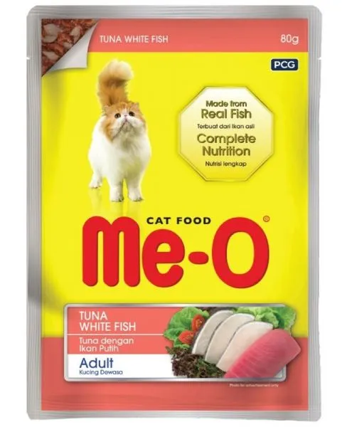MeO Tuna and White Fish   Pouch   Adult Cat 80g