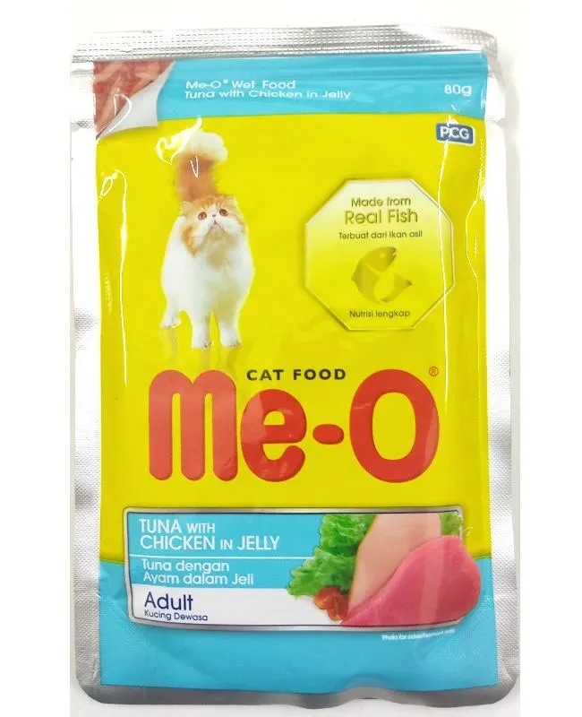 MeO Tuna with Chicken in Jelly   Pouch   Adult Cat 80g