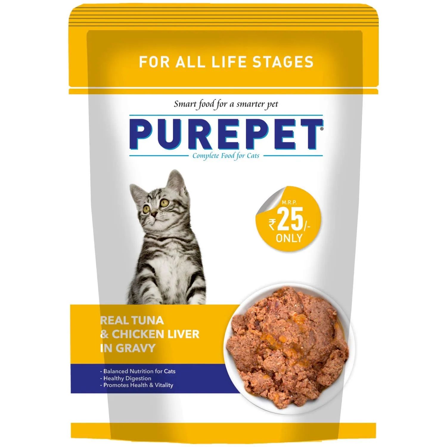 Purepet Real Tuna and Chicken Liver in Gravy Adult Cat 70g