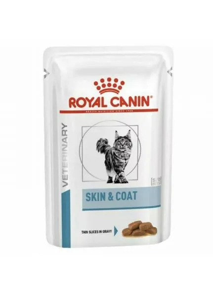Royal Canin Skin  and  Coat Thin Slices In Gravy   Pouch   Pack Of 12 Adult Cat Pack of 12