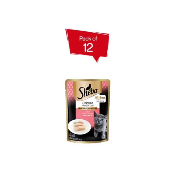 Sheba Chicken Kitten Pouch 70 G   Pack Of 12   – Ecom Pack Adult Cat 840g