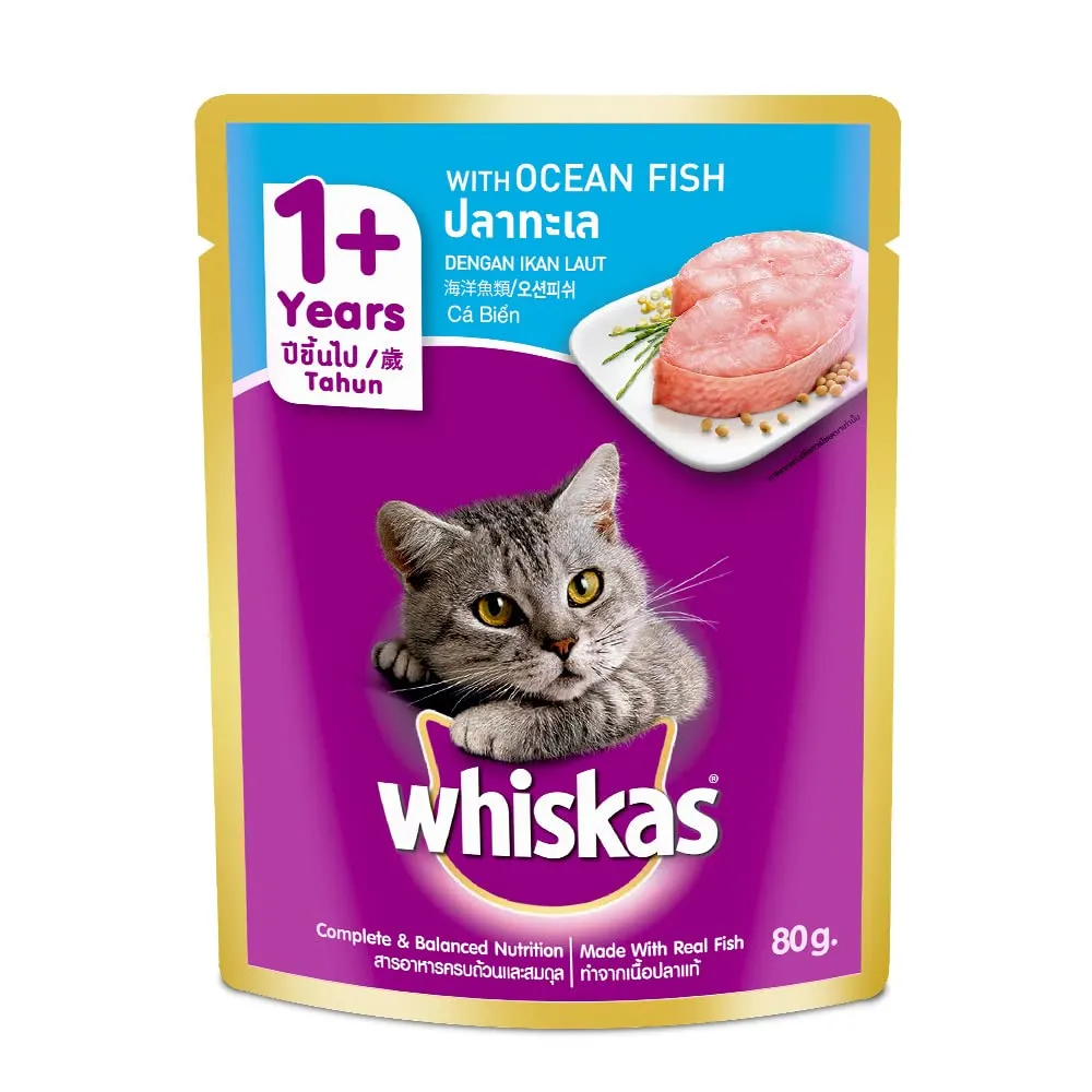 Whiskas   Ocean Fish     Pouch   Adult Cat 80g