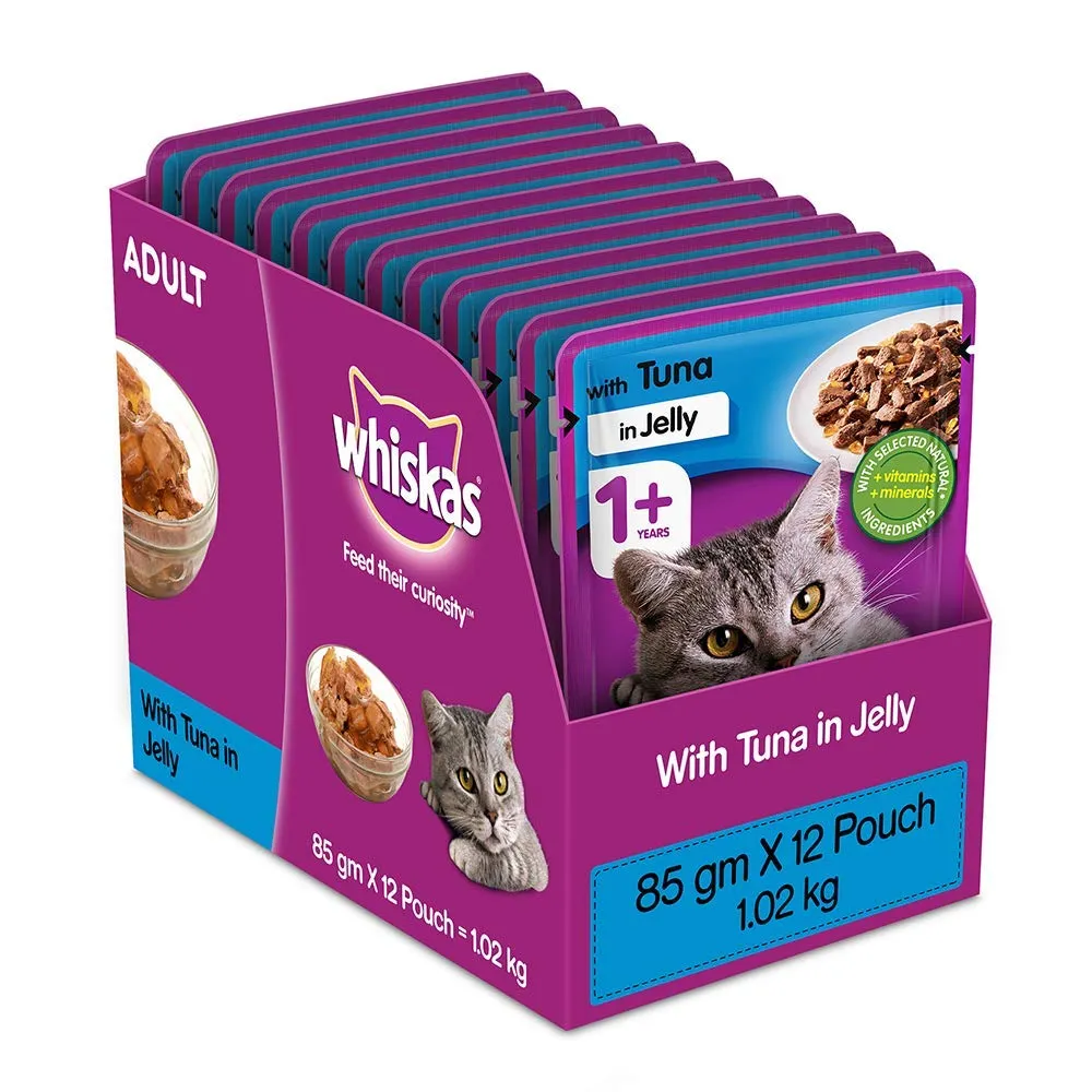Whiskas With   Tuna In Jelly     Pouch   Pack Of 12 Adult Cat pack of 12
