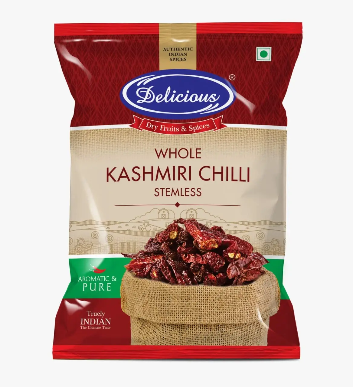 Delicious Whole Kashmiri Chilli Stemless 200G