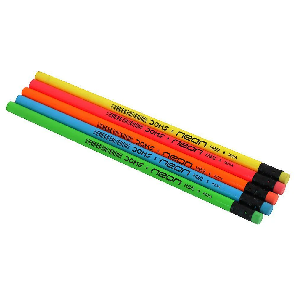 Doms Neon Eraser Tipped Extra Dark Pencils