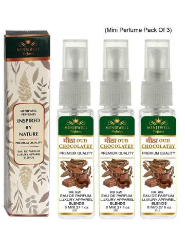 Menjewell Pack Of 3 Mitha Oud Chocolatey Eau de Parfum – 24 ml For Men
