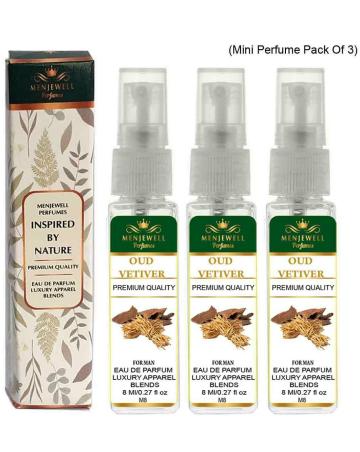 Menjewell Pack Of 3 Oud Vetiver Eau de Parfum – 24 ml For Men