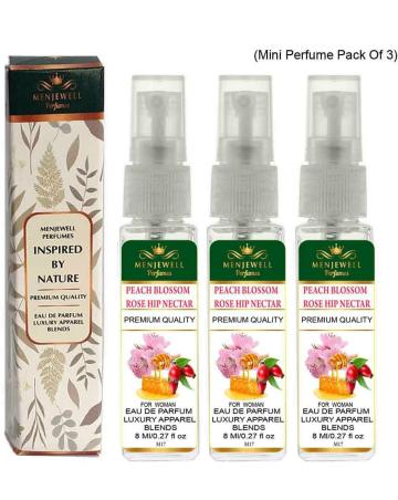 Menjewell Pack Of 3 Peach Blossom Rose Hip Nectar Eau de Parfum – 24 ml For Women
