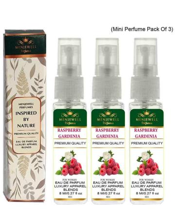 Menjewell Pack Of 3 Raspberry Gardenia Eau de Parfum – 24 ml For Women