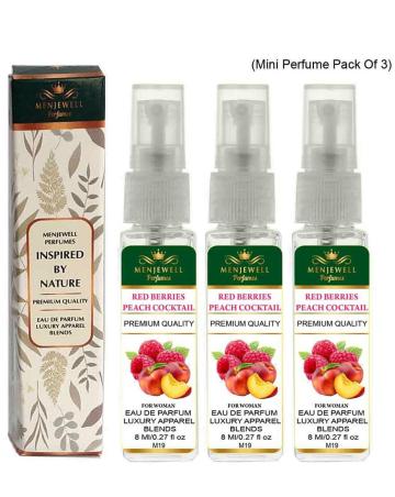 Menjewell Pack Of 3 Red Berries Peach Cocktail Eau de Parfum – 24 ml For Women