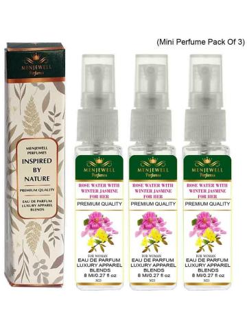 Menjewell Pack Of 3 Rose Water With Winter Jasmine For Her Eau de Parfum – 24 ml For Women