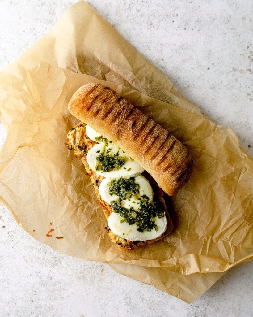 Chimichurri Marinated Cottage Cheese Sandwich